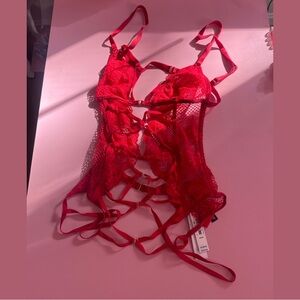 Victoria's Secret Red Lace bodysuit